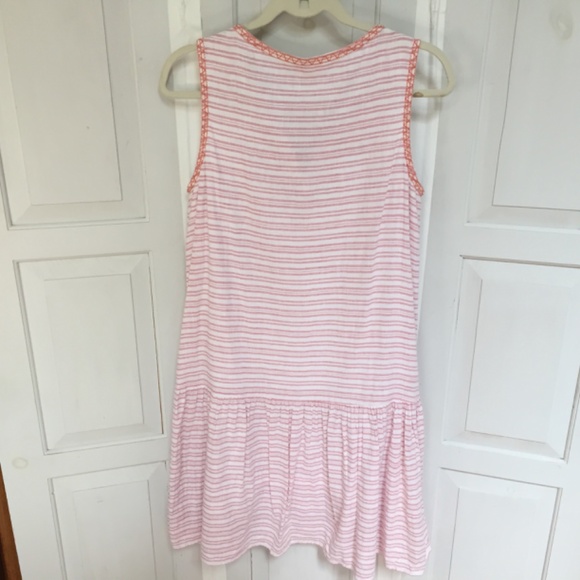 Beachlunchlounge Pink Linen Blend Striped Mini Dress - Picture 12 of 16